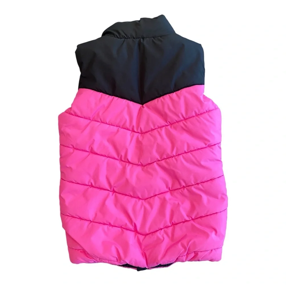 PUMA Girls Insulated Puffer Vest Pink & Black Size Small 7/8